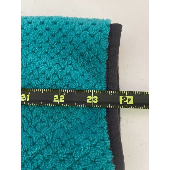 Fila Sport Womens Fleece Jacket L Turquoise & Gray Polyester Faux Fur Coat Zip - Picture 8 of 9